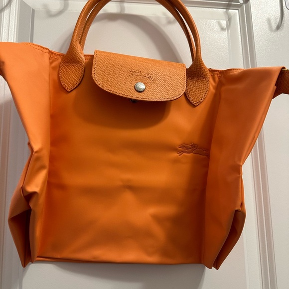 LONGCHAMPLe Pliage Green Canvas Shoulder Bag In Orange BNWT MEDIUM - Picture 2 of 9